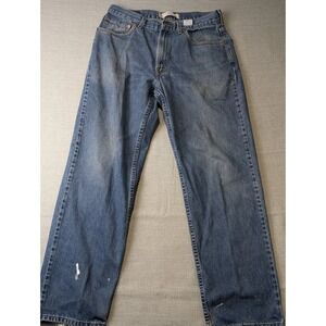 Levis 550 Relaxed Fit Jeans Mens 34x32 Medium Wash Blue Tapered Leg Paint Stains